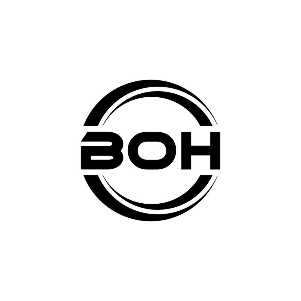 boh brief logo ontwerp in illustratie. vector logo, schoonschrift ontwerpen voor logo, poster, uitnodiging, enz.