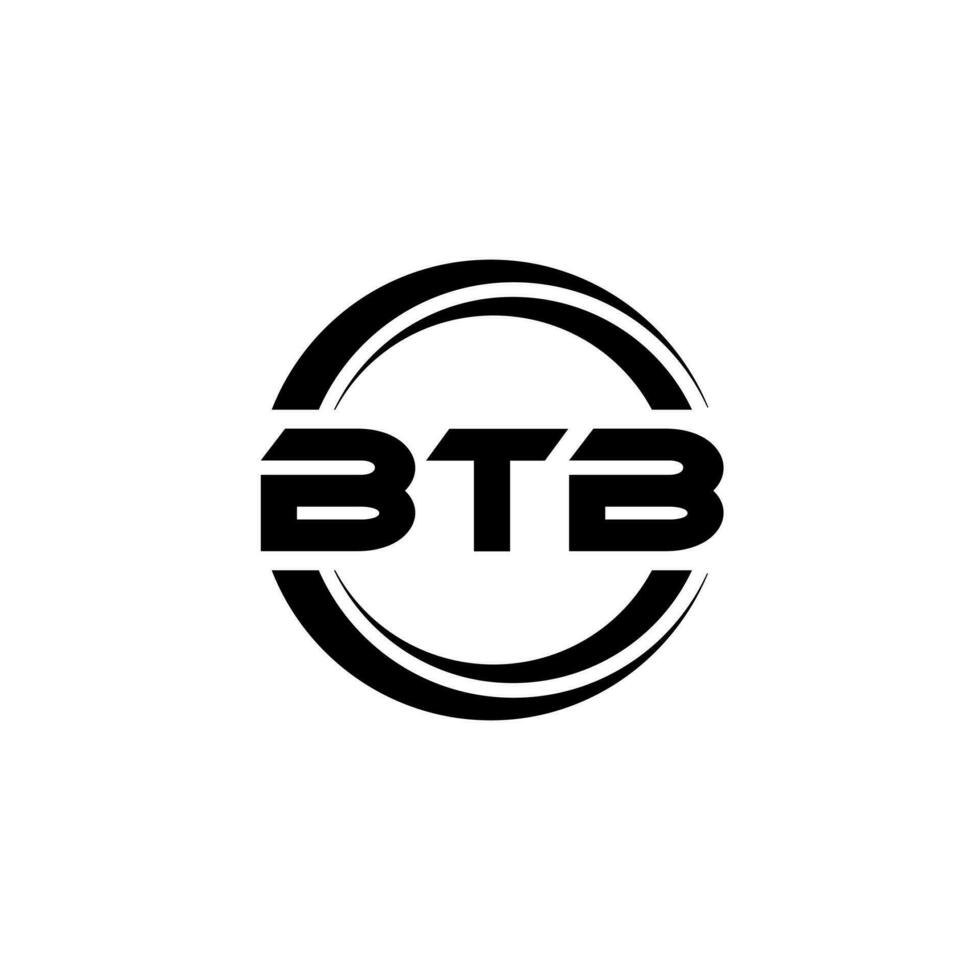 btb brief logo ontwerp in illustratie. vector logo, schoonschrift ontwerpen voor logo, poster, uitnodiging, enz.