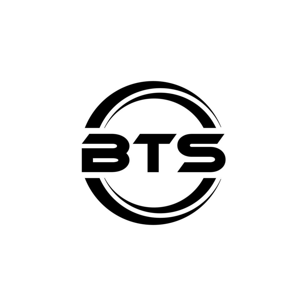 bts brief logo ontwerp in illustratie. vector logo, schoonschrift ontwerpen voor logo, poster, uitnodiging, enz.