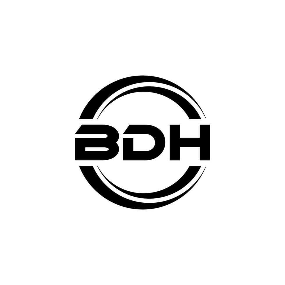 bdh brief logo ontwerp in illustratie. vector logo, schoonschrift ontwerpen voor logo, poster, uitnodiging, enz.