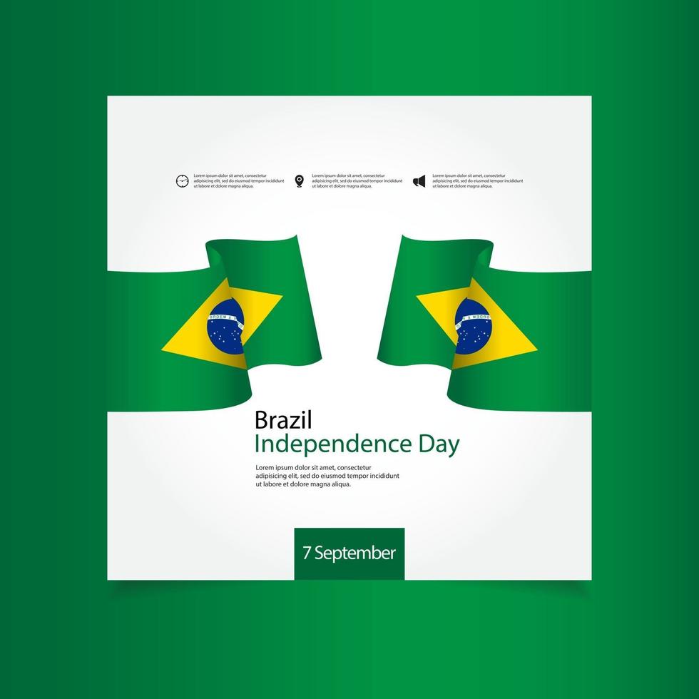 brazilië onafhankelijkheidsdag viering vector sjabloon ontwerp illustratie