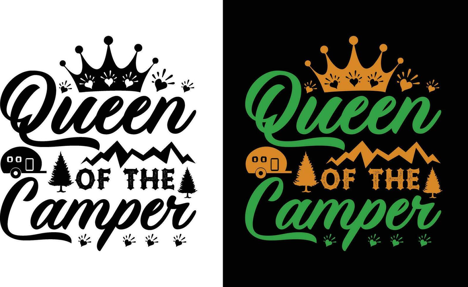 koningin van de camper t shirt, koningin van de camper t overhemd ontwerp vector