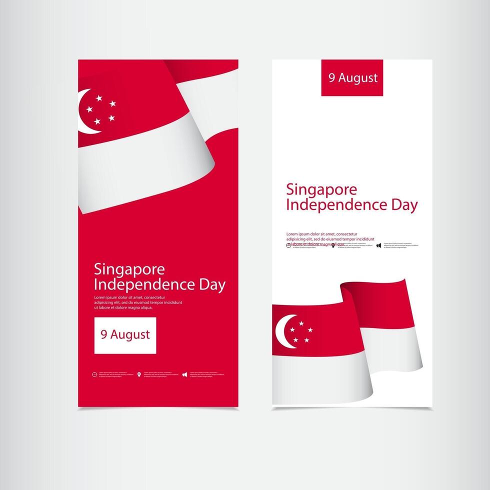 Singapore onafhankelijkheidsdag viering vector sjabloon ontwerp illustratie