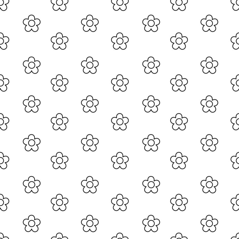 naadloos patroon met klein zwart en wit bloemen. vector illustratie. monochroom bloemen achtergrond.