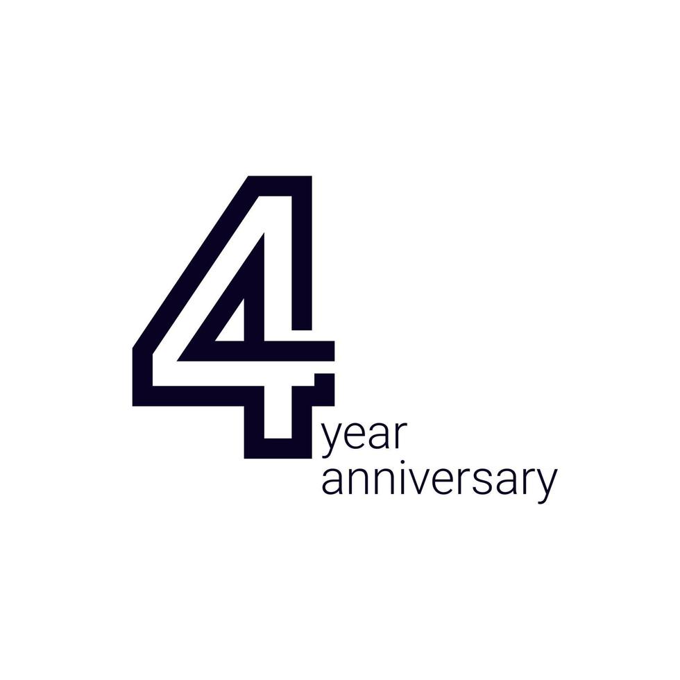 4 jaar jubileum viering vector sjabloon ontwerp illustratie