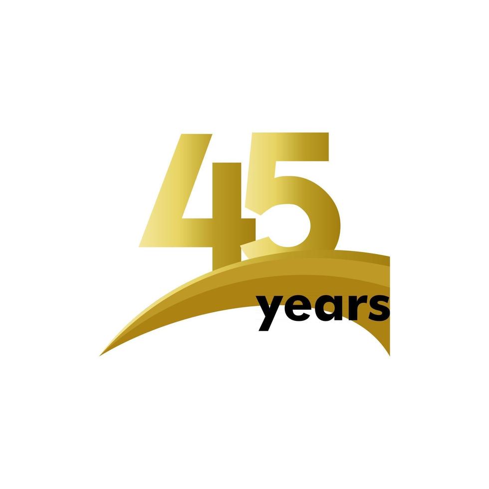 45 jaar verjaardag viering vector sjabloon ontwerp illustratie