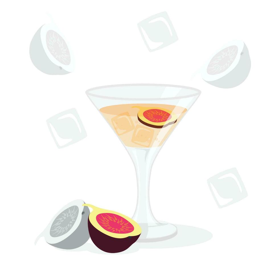 fig cocktail, fig drankje, Rosh hashanah illustratie vector