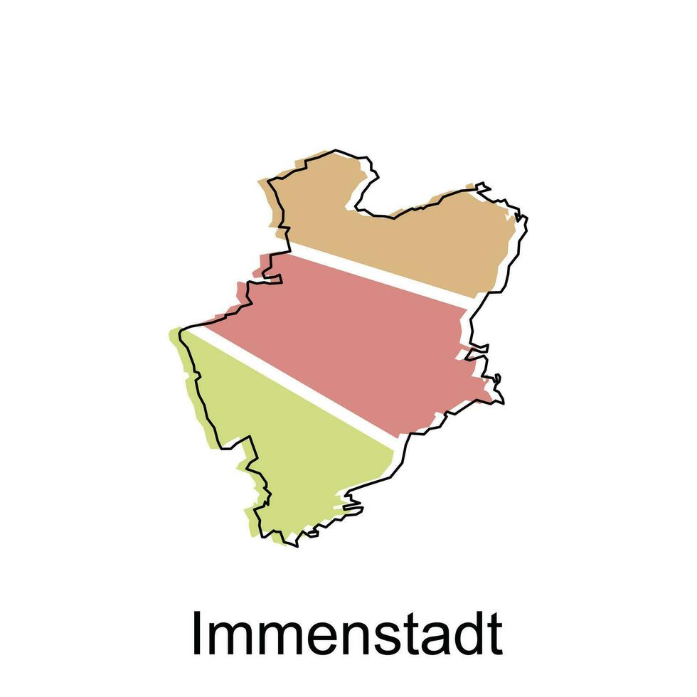 kaart van immensstadt modern schets, kaart van Duitse land kleurrijk vector ontwerp sjabloon