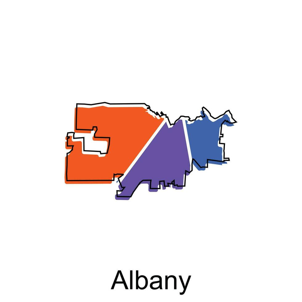 kaart van albany vector ontwerp land van Georgië, wereld kaart land vector illustratie sjabloon