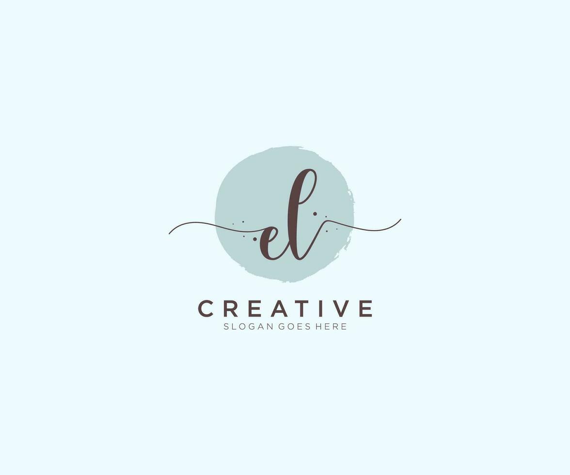 eerste el vrouwelijk logo schoonheid monogram en elegant logo ontwerp, handschrift logo van eerste handtekening, bruiloft, mode, bloemen en botanisch met creatief sjabloon. vector