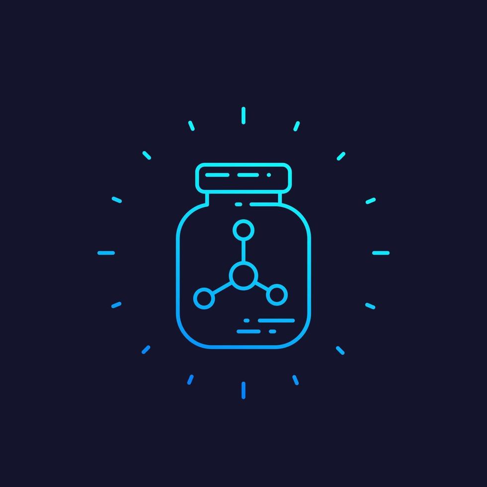 fles chemicaliën vector lineair pictogram