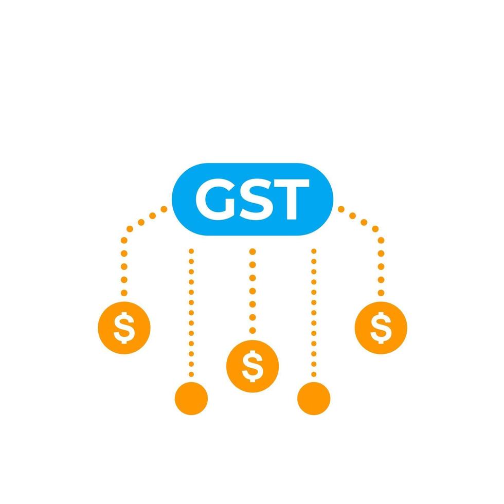 gst, goederen- en dienstenbelasting, belasting vectorpictogram vector