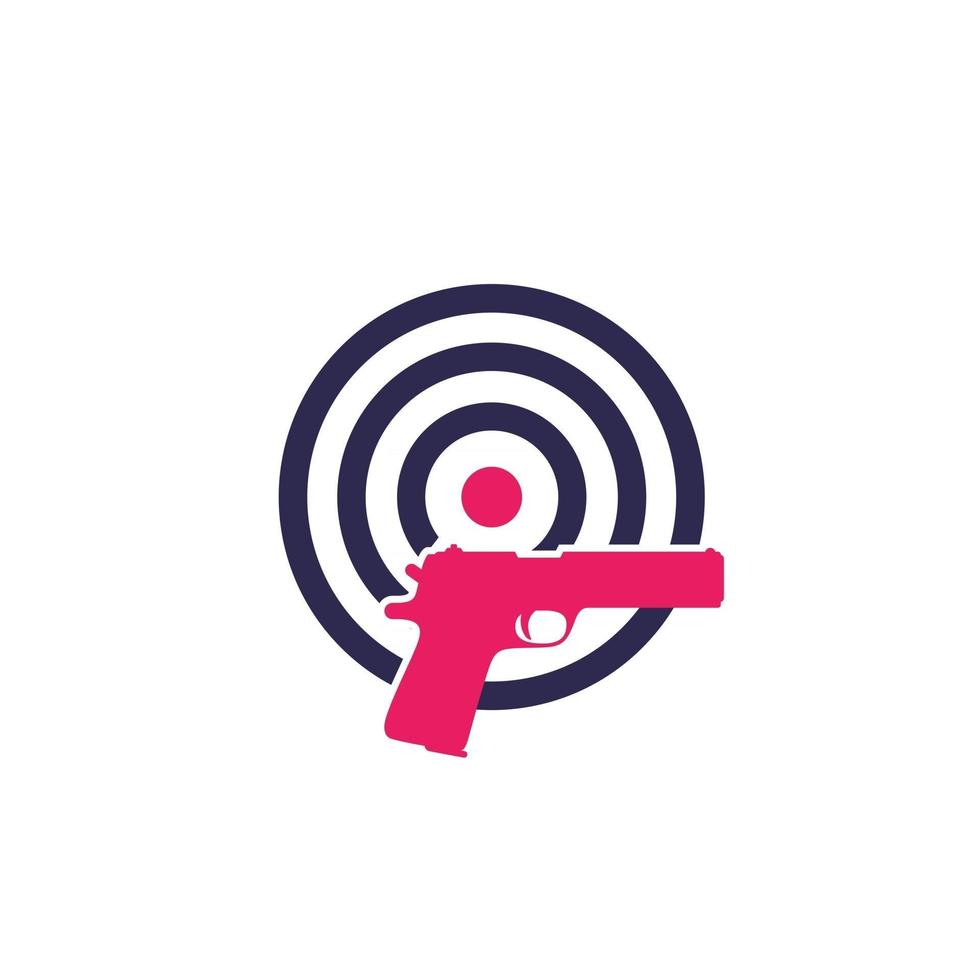 doel en pistool, vector logo