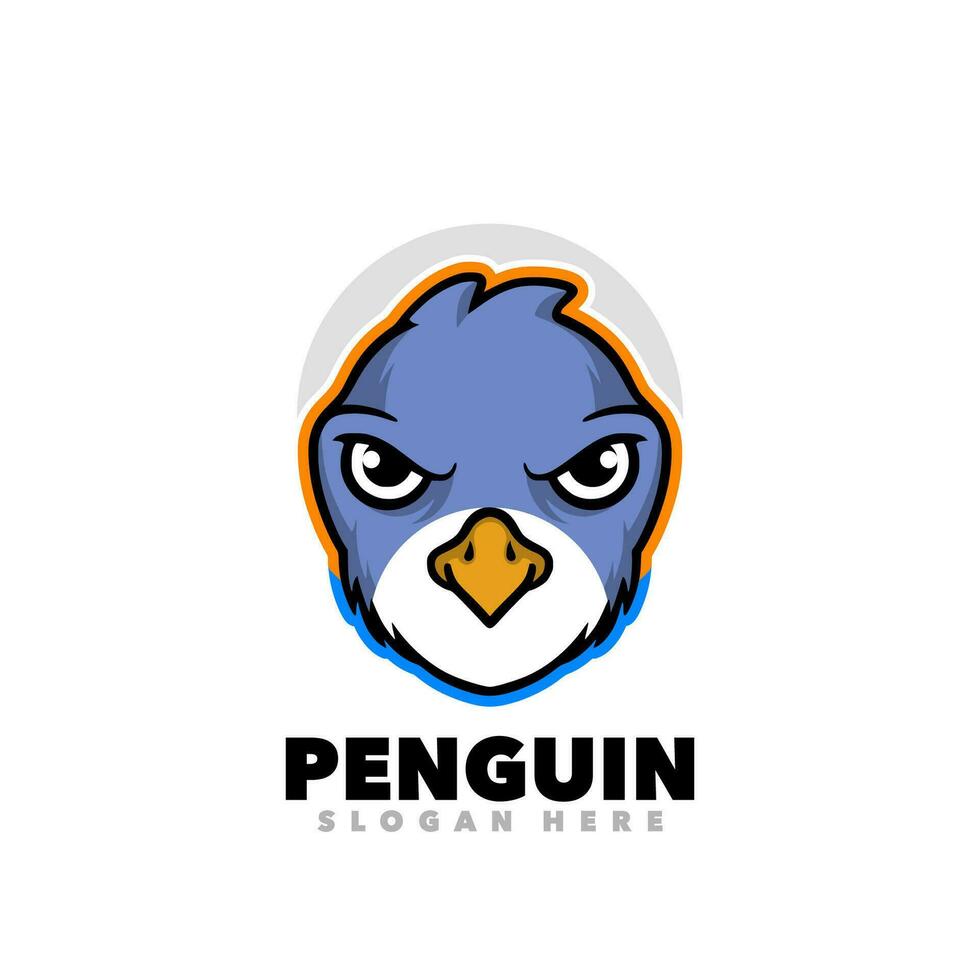 pinguïn hoofd logo vector