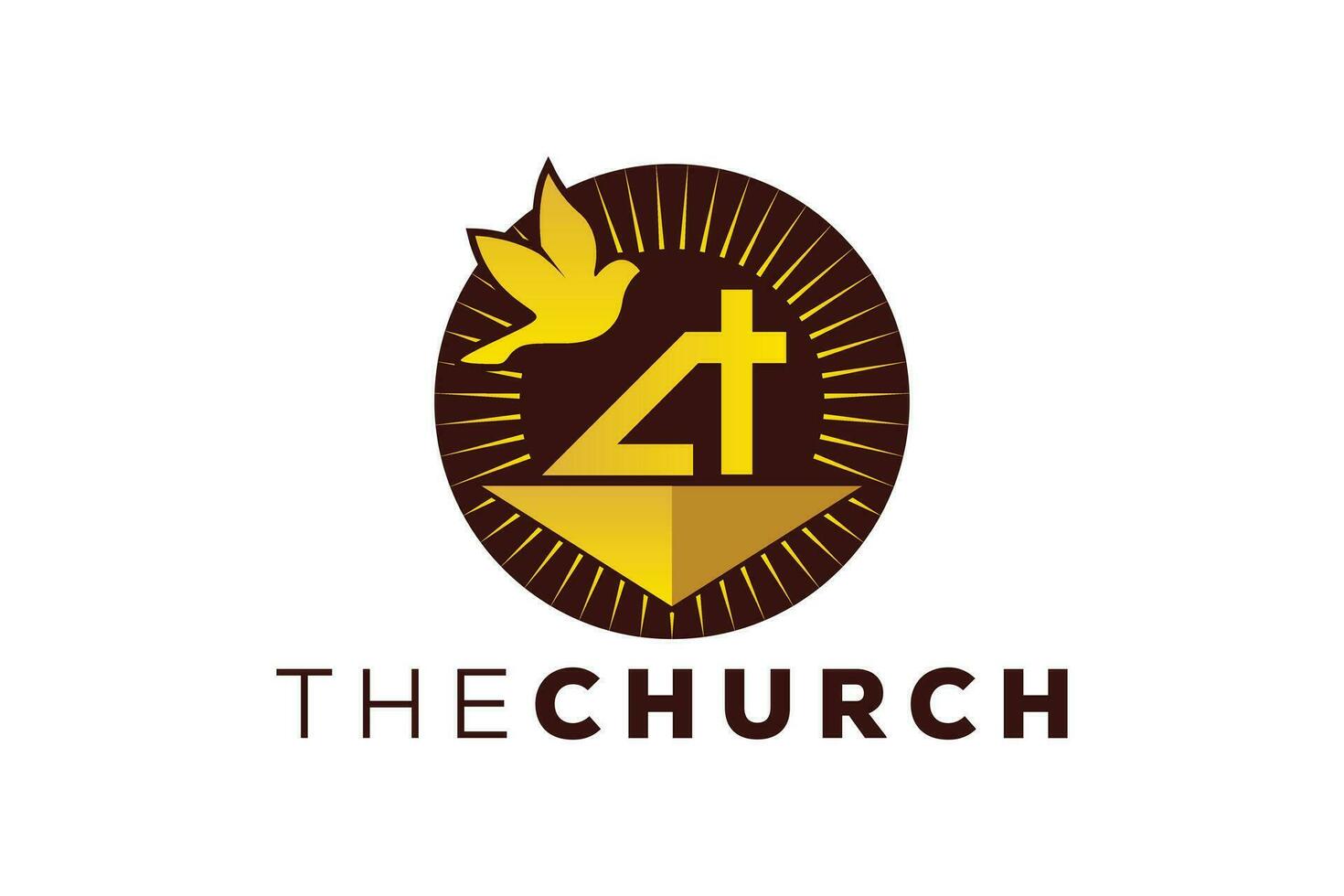 modieus en professioneel brief een kerk teken christen en vredig vector logo