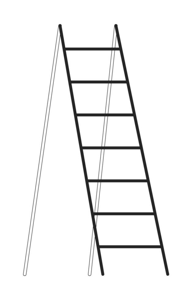 houten ladder vlak monochroom geïsoleerd vector voorwerp. vouwen stap ladder. bewerkbare zwart en wit lijn kunst tekening. gemakkelijk schets plek illustratie voor web grafisch ontwerp