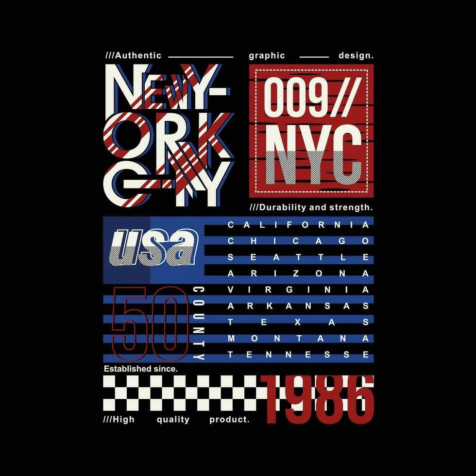 nieuw york stad belettering, abstract grafisch, typografie vector, t overhemd afdrukken, gewoontjes stijl, en andere gebruik vector