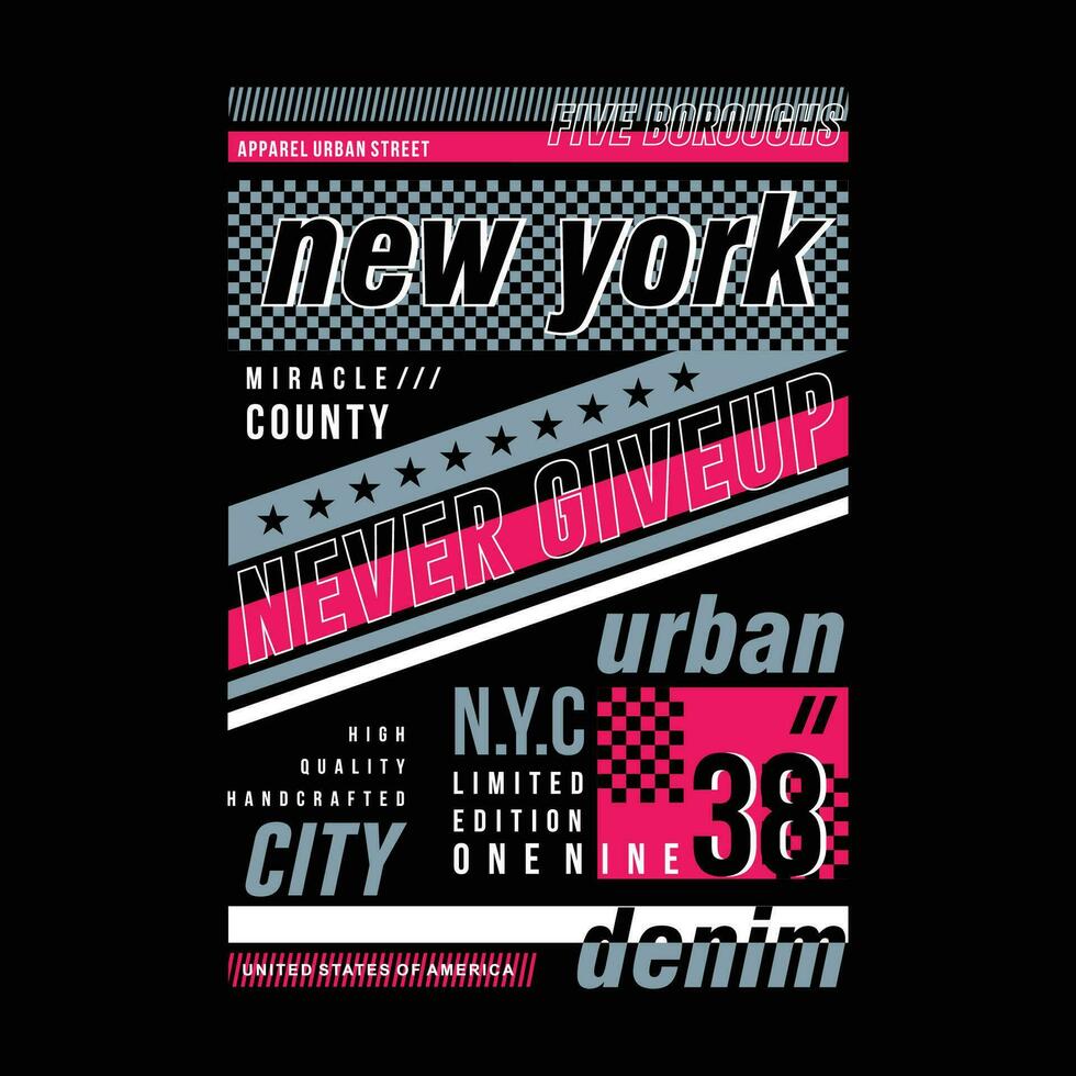 nieuw york modern en elegant typografie slogan. kleurrijk abstract illustratie ontwerp met de lijnen stijl. vector afdrukken tee shirt, typografie, poster. globaal stalen.