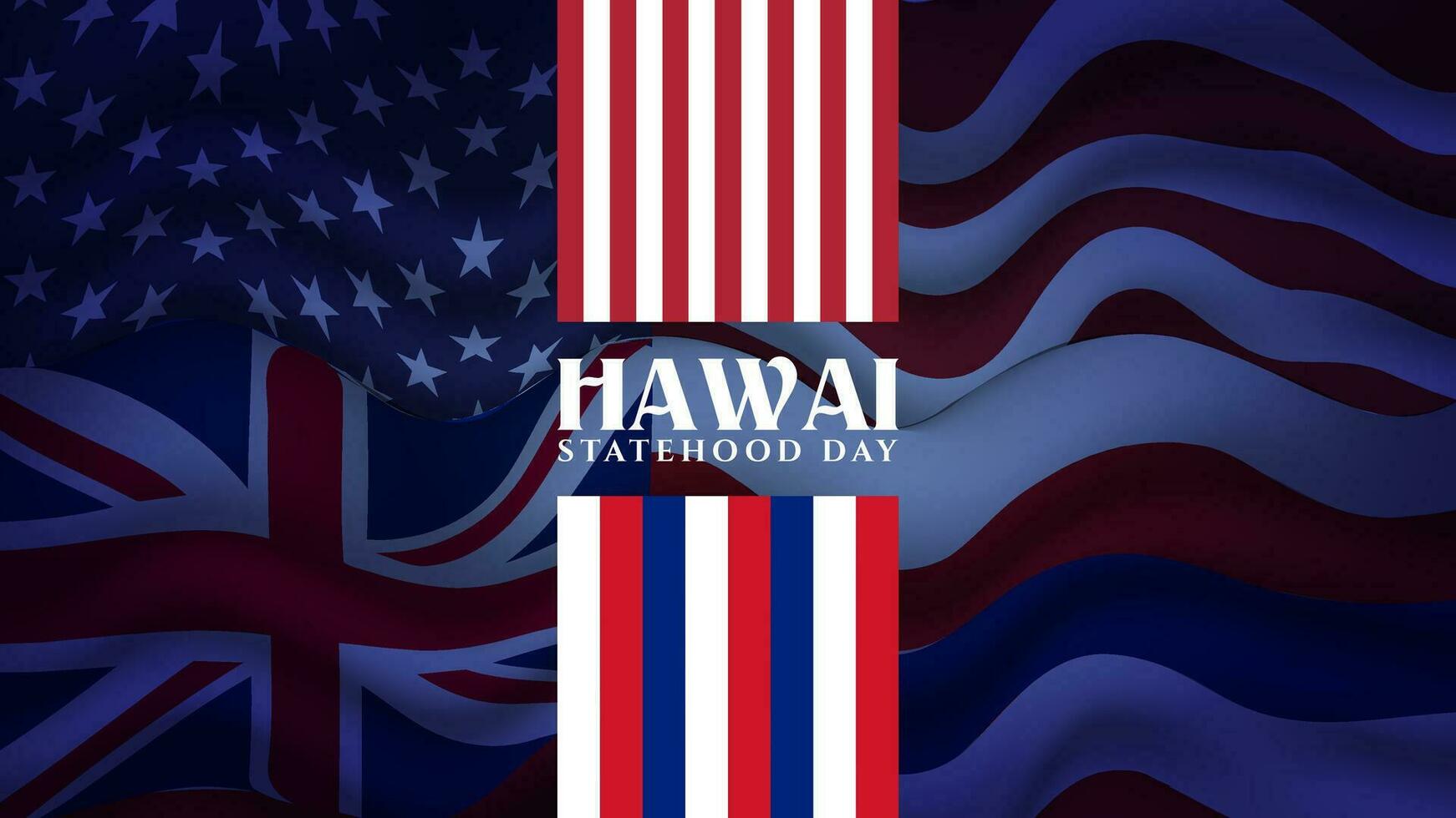 Hawaii soevereiniteit dag achtergrond vector illustratie met realistisch Amerikaans en Hawaii vlag