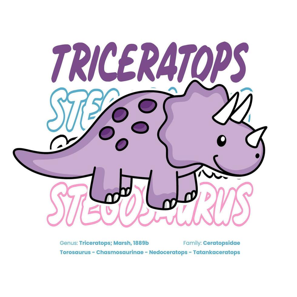 triceratops schattig kinderen overhemd ontwerp vector