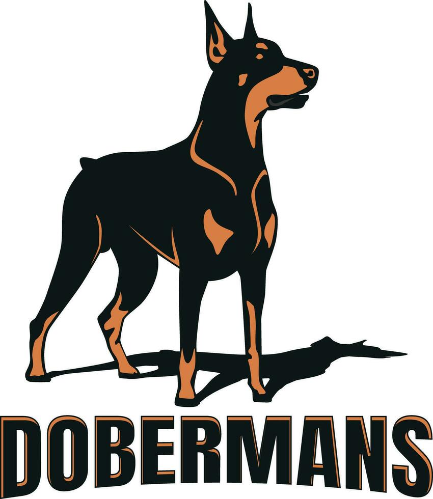 dobermans hond logo ontwerp vector kunst