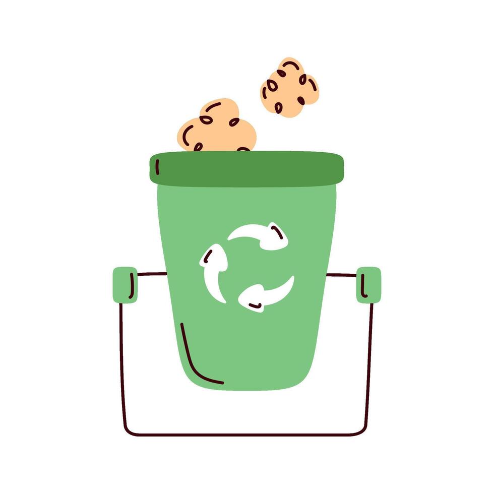 recycle bak groen pot icoon vector