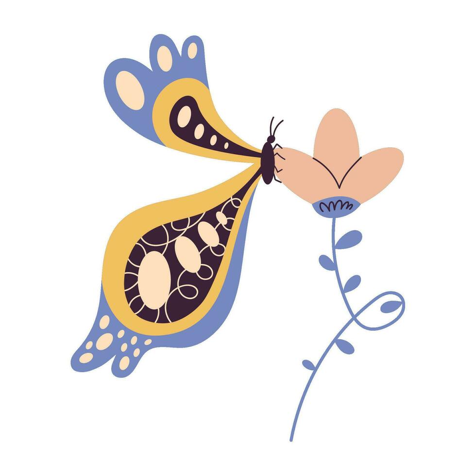 schoonheid vlinder in bloem icoon vector