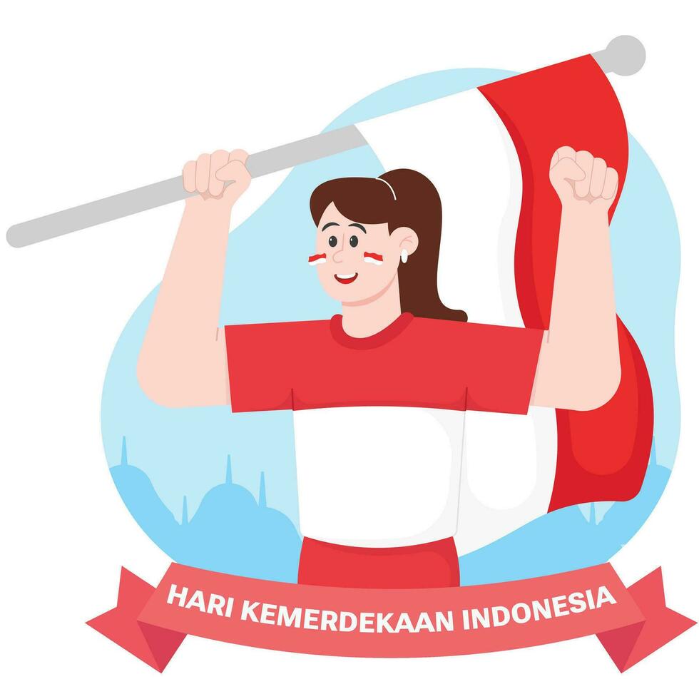 gastvrij Indonesisch onafhankelijkheid dag illustratie vector