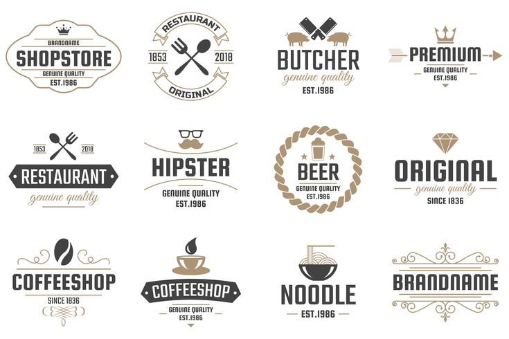 Restaurant Retro Vector Logo voor banner