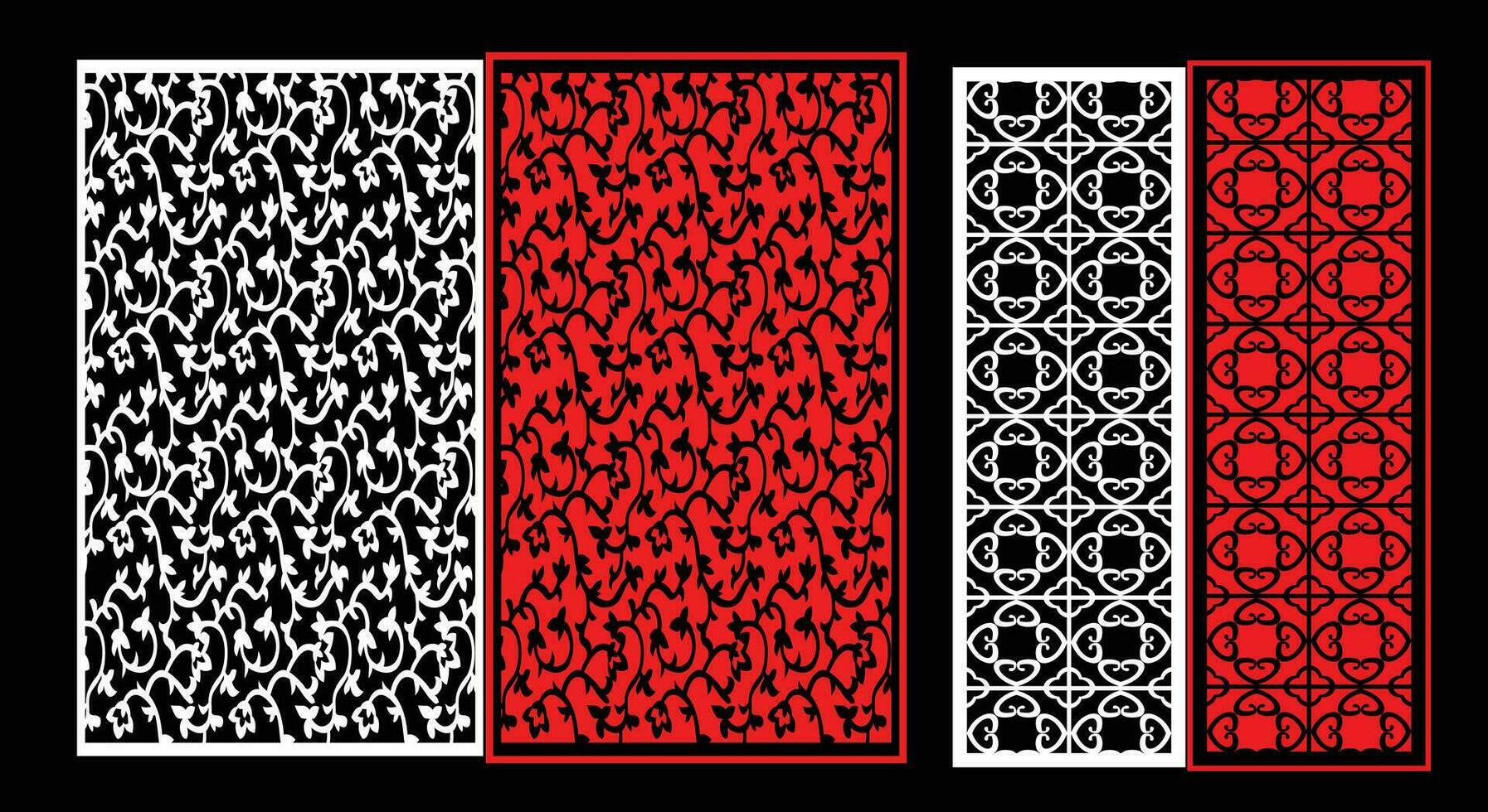 decoratief muur panelen reeks jali ontwerp cnc patroon, laser snijdend patroon, router snijden. vector
