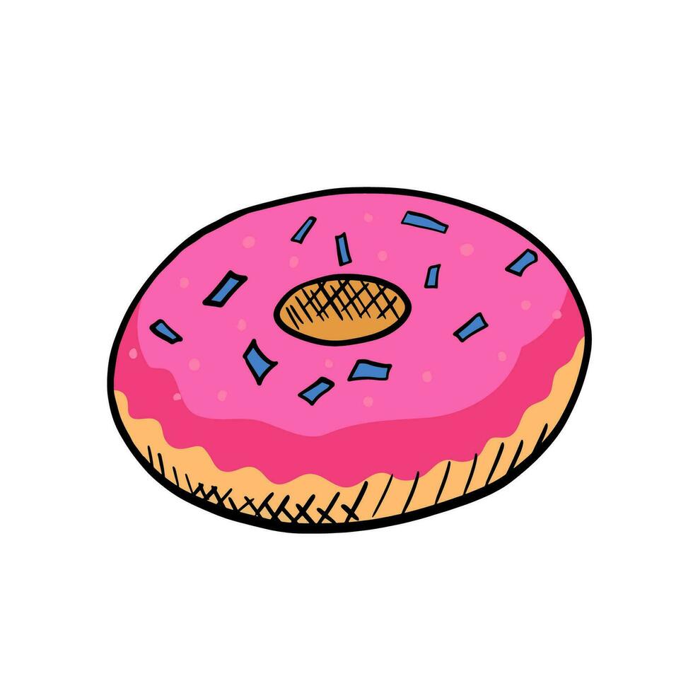 donut kleurrijk tekening illustratie geïsoleerd Aan wit achtergrond. vector