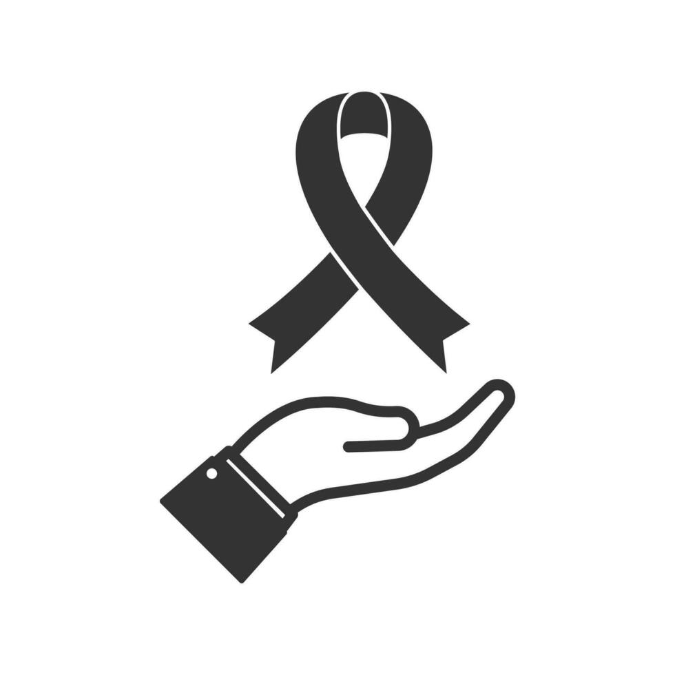 vector illustratie van hiv besparing icoon in donker kleur en wit achtergrond