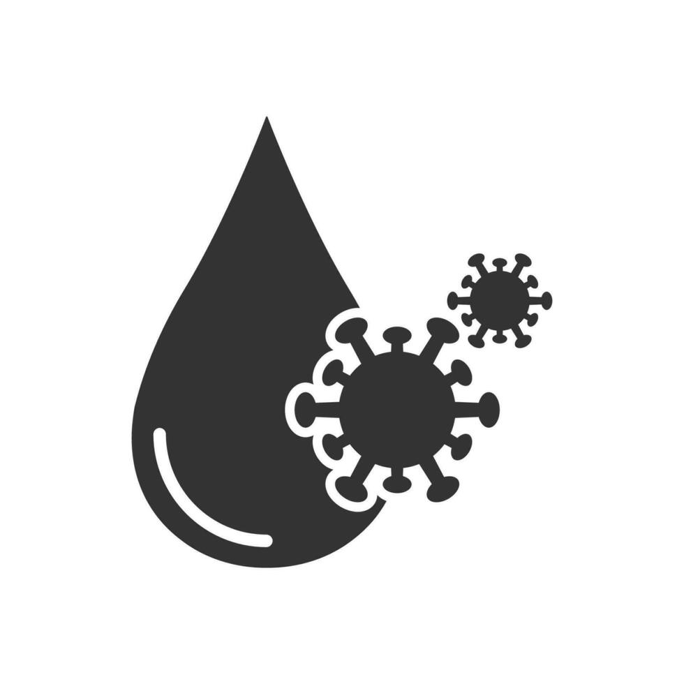vector illustratie van bloed virussen icoon in donker kleur en wit achtergrond