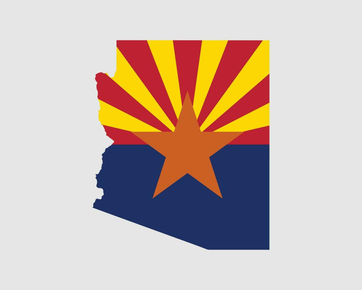 Arizona kaart vlag. kaart van Arizona, Verenigde Staten van Amerika met de staat vlag van Arizona. Verenigde staten, Amerika, Amerikaans, Verenigde staten van Amerika, ons, az staat spandoek. vector illustratie.