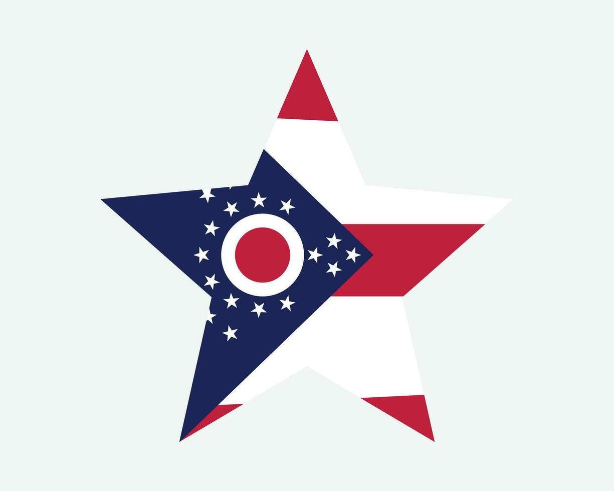 Ohio Verenigde Staten van Amerika ster vlag vector