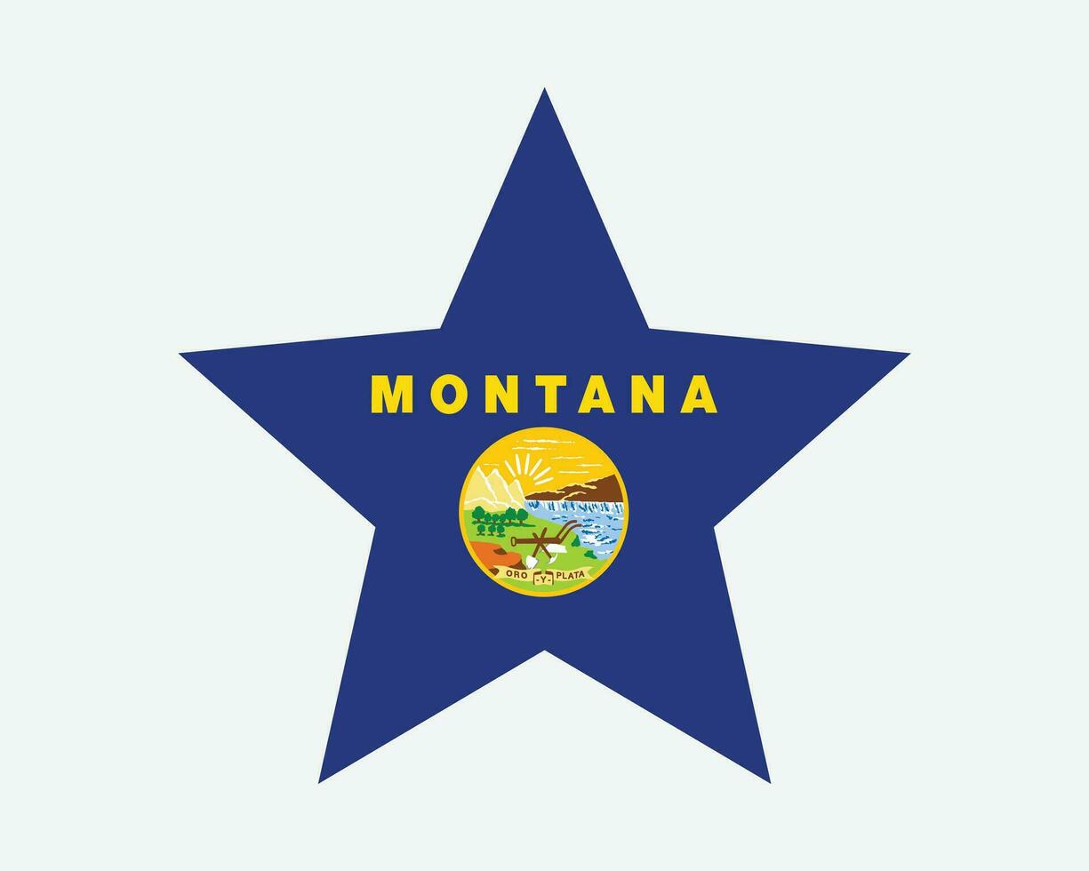 Montana Verenigde Staten van Amerika ster vlag vector