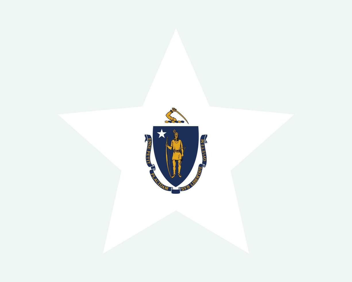 Massachusetts Verenigde Staten van Amerika ster vlag vector
