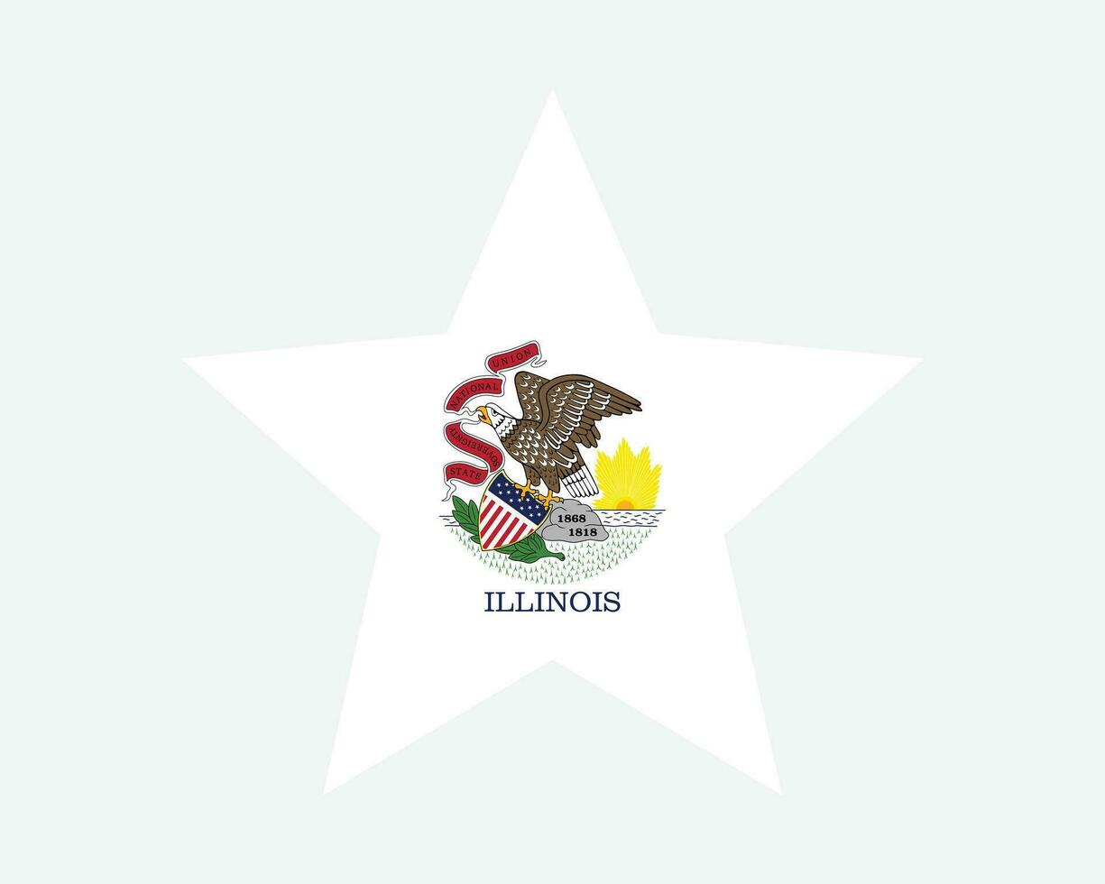 Illinois Verenigde Staten van Amerika ster vlag vector