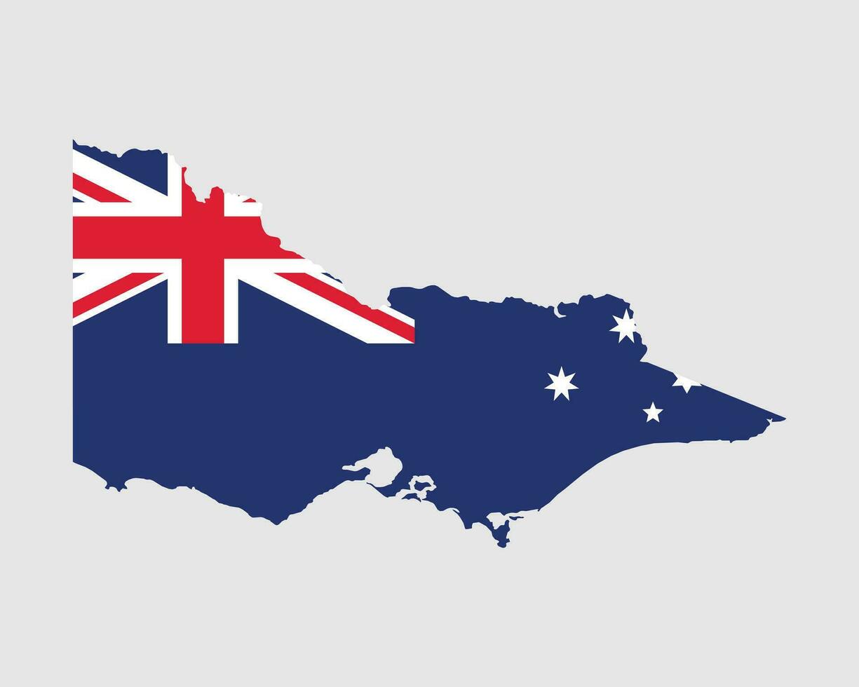 Victoria kaart vlag. kaart van slachtoffer, Australië met de staat vlag. Australisch staat. vector illustratie spandoek.