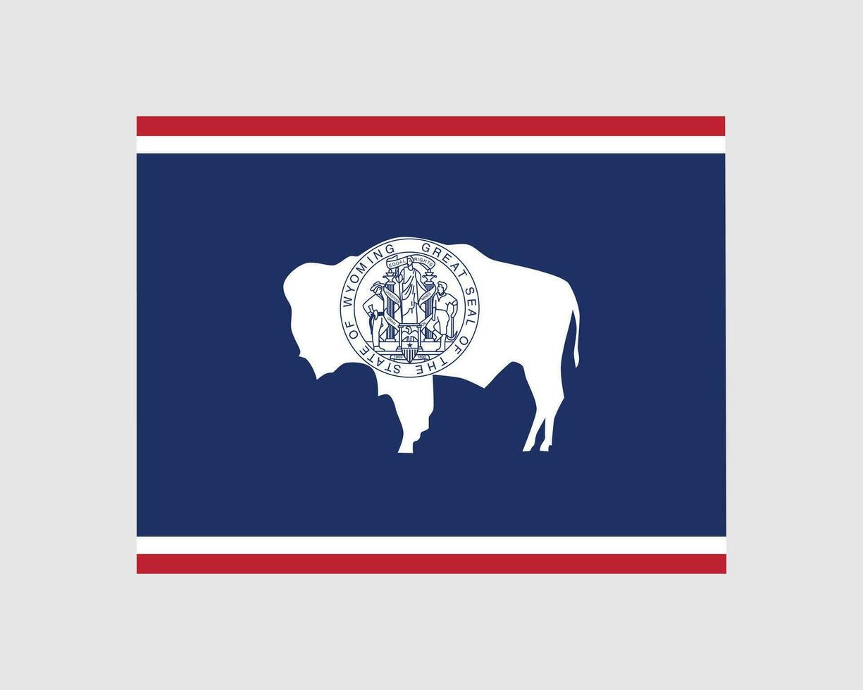 Wyoming kaart vlag. kaart van wy, Verenigde Staten van Amerika met de staat vlag. Verenigde staten, Amerika, Amerikaans, Verenigde staten van Amerika, ons staat spandoek. vector illustratie.