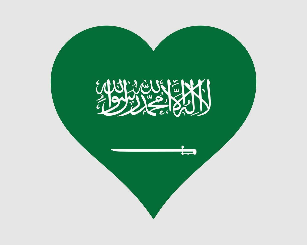 saudi Arabië hart vlag. saudi Arabisch liefde vorm land natie nationaal vlag. koninkrijk van saudi Arabië banier icoon teken symbool. eps vector illustratie.
