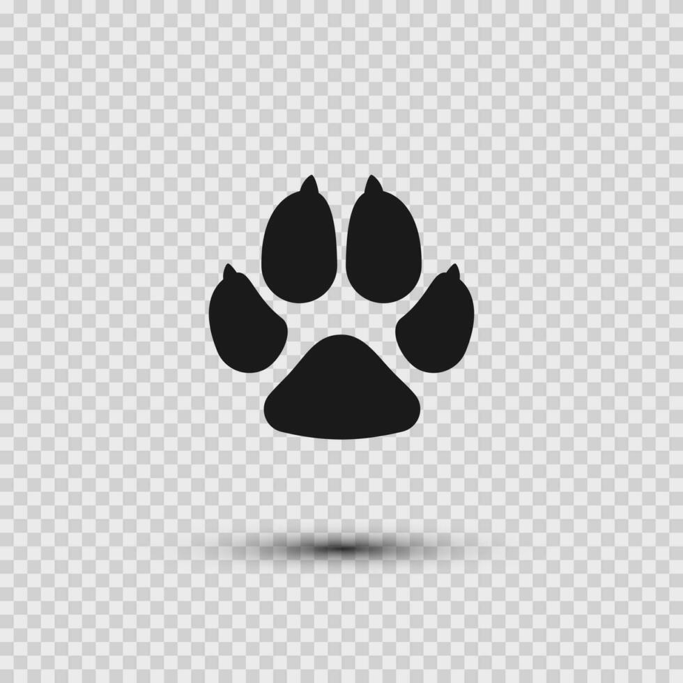 huisdieren poot. hond voetafdruk vlak icoon. vector illustratie