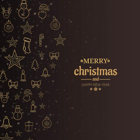 Merry christmas card decoratieve achtergrond vector