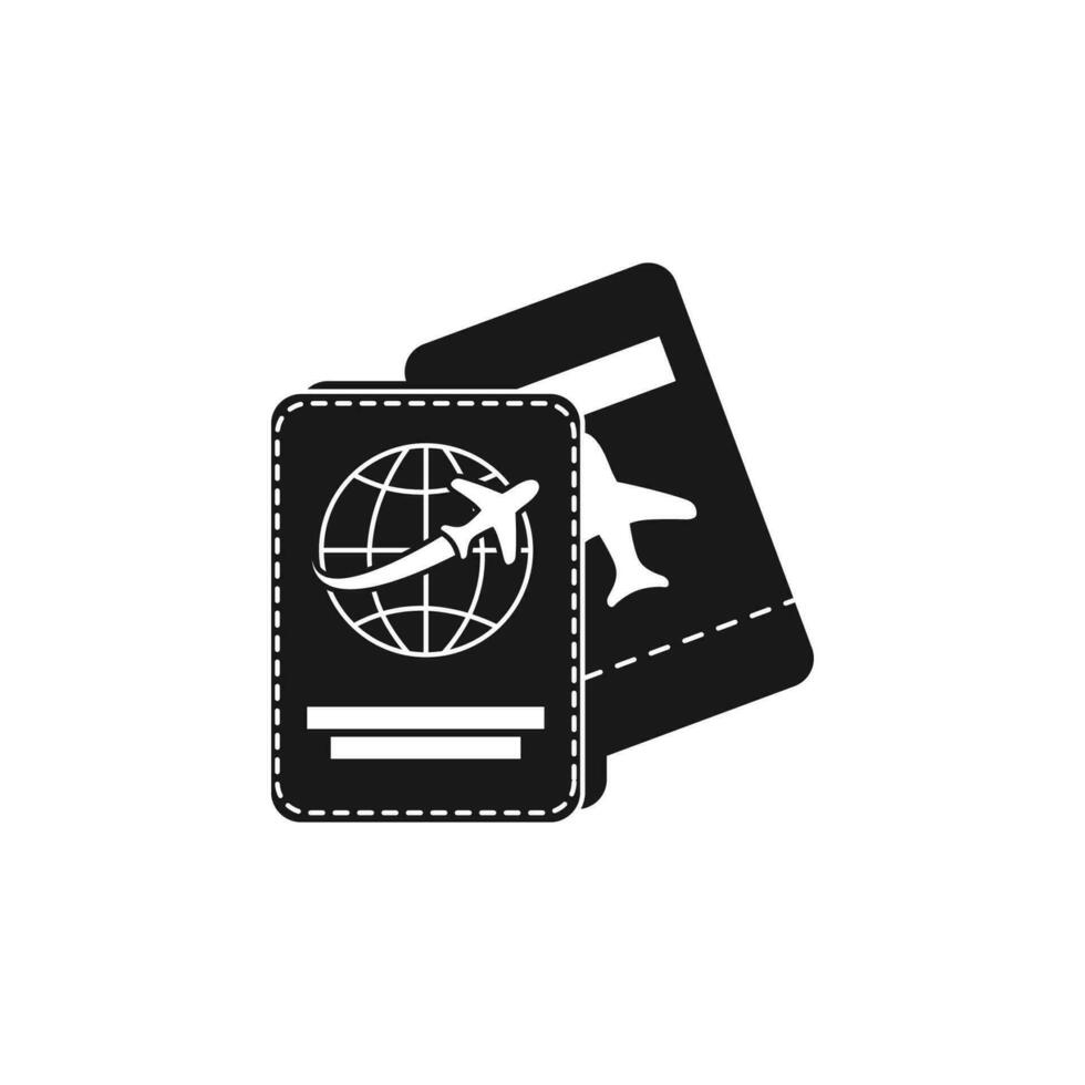 paspoort en ticket icoon vector illustratie. Internationale paspoort en ticket icoon