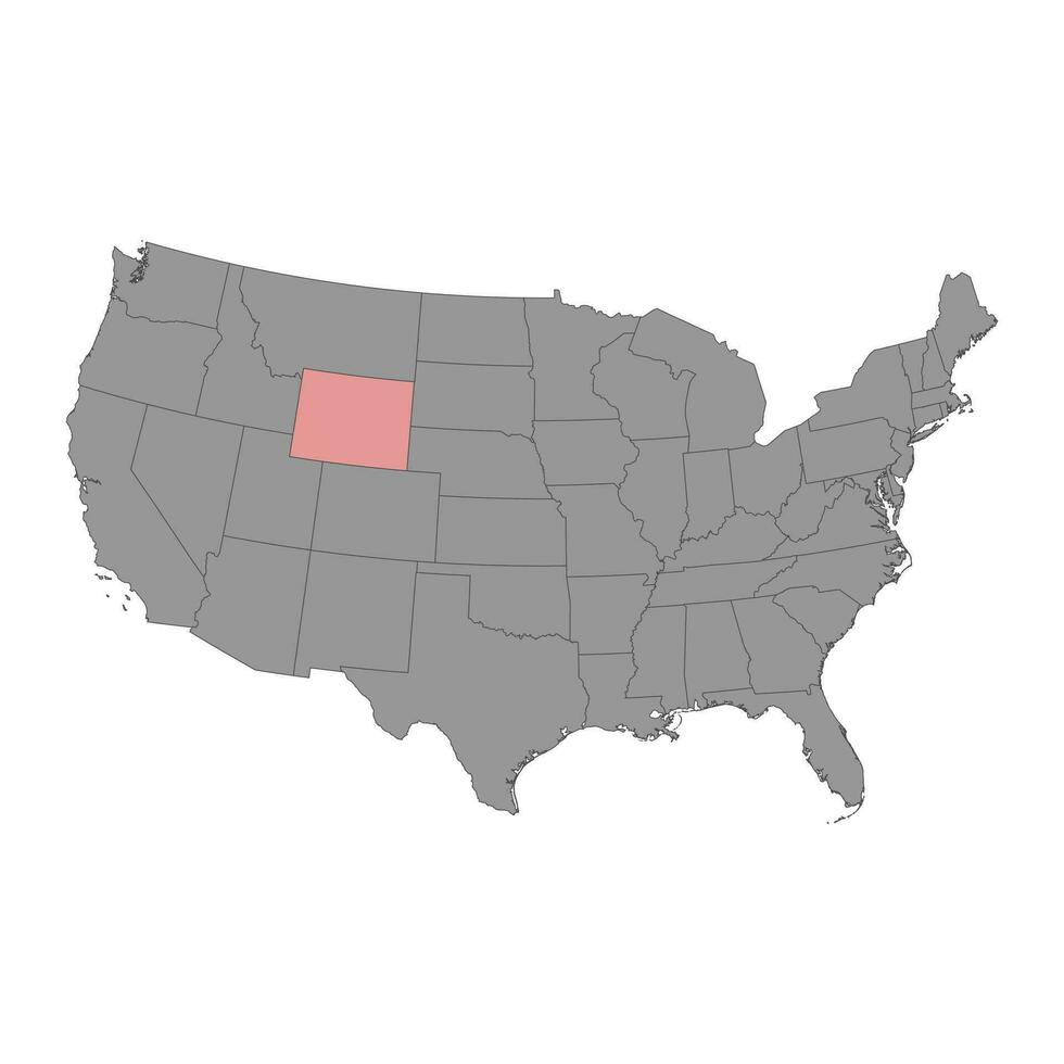 Wyoming staat kaart. vector illustratie.