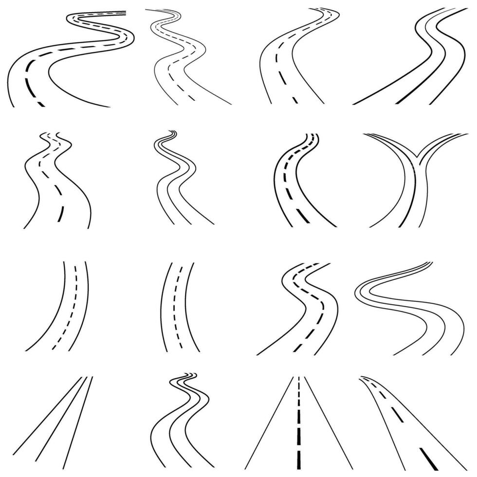 weg icoon vector set. route illustratie teken verzameling. reis symbool of logo.