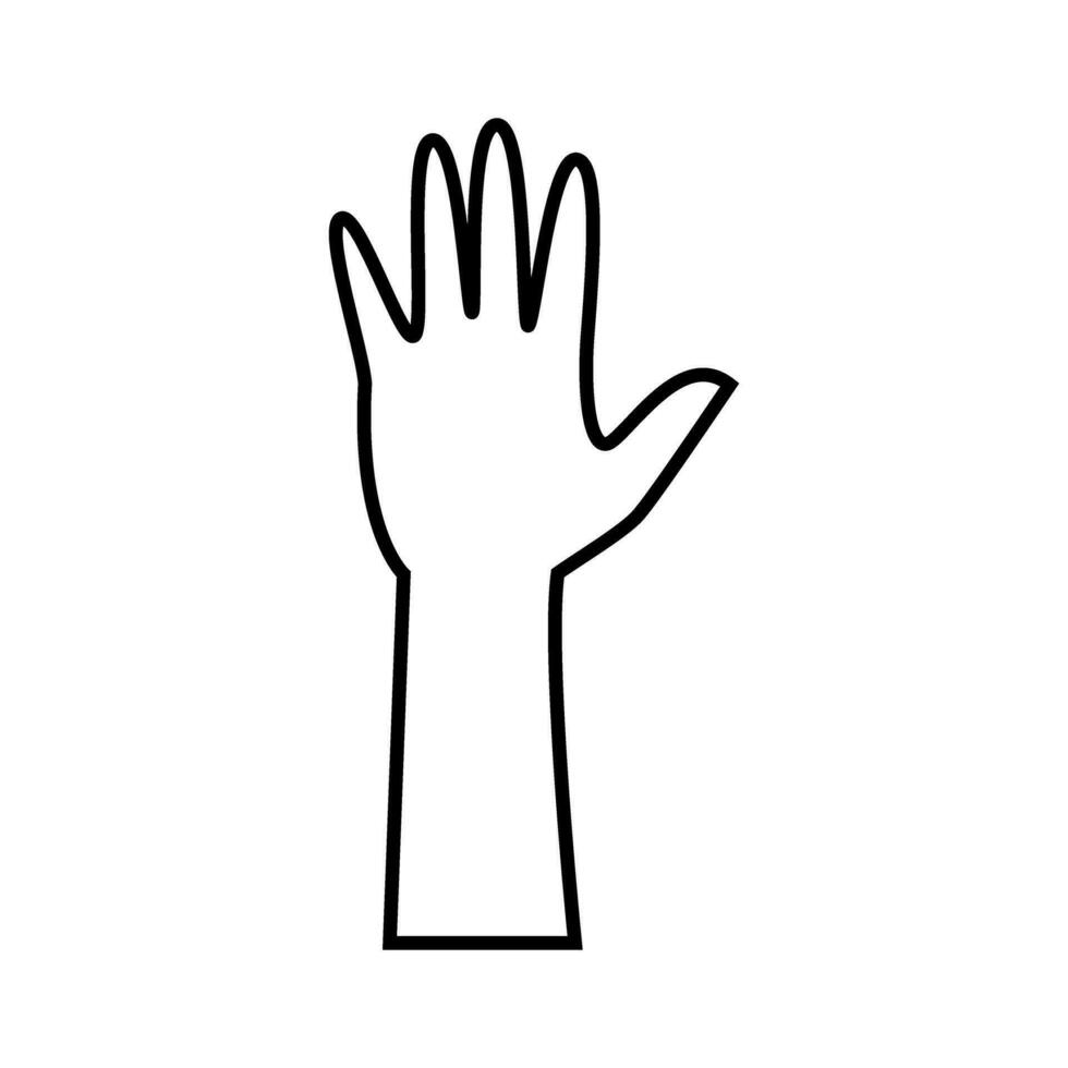 verheven handen icoon vector. handen omhoog illustratie teken. palm symbool of logo. vector