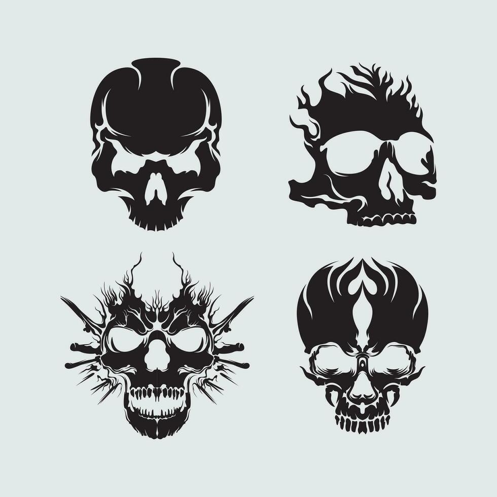 schedel cyberpunk verzameling reeks element vector spel futuristische koppel cyborg sticker tatoeëren t overhemd ontwerp bewerkbare