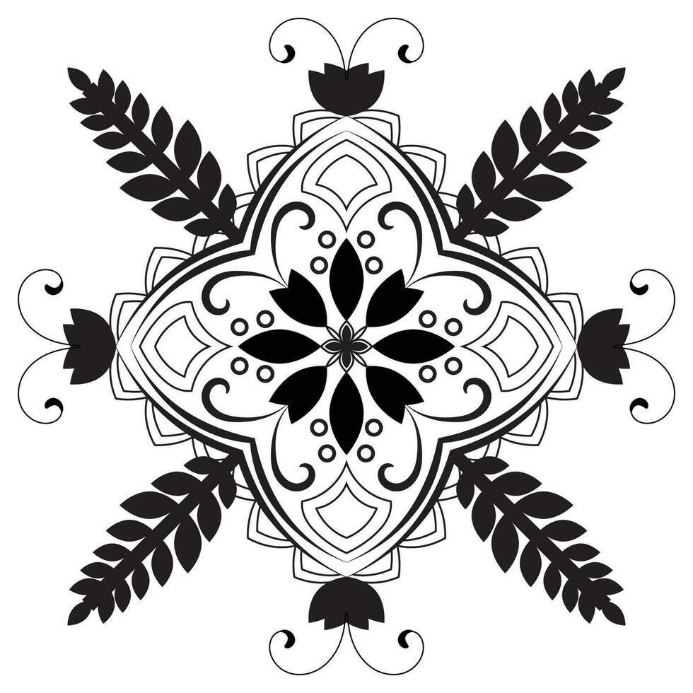 bloemenmandala. vintage decoratieve elementen. oosters patroon, vectorillustratie. islam, arabisch, indisch, marokkaans, spanje, turks, pakistan, chinees, mystieke, Ottomaanse motieven. kleurboek pagina vector