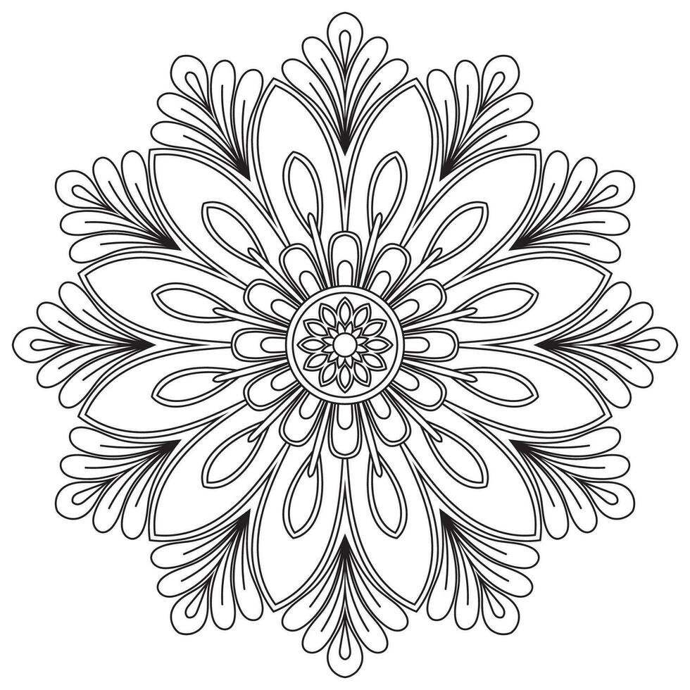 bloemenmandala. vintage decoratieve elementen. oosters patroon, vectorillustratie. islam, arabisch, indisch, marokkaans, spanje, turks, pakistan, chinees, mystieke, Ottomaanse motieven. kleurboek pagina vector